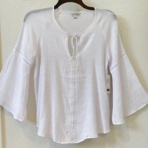 CLOCHE BLOUSE WITH FLARED SLEEVES